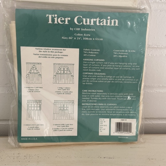 Ashley Taylor Ecru Vintage Tier Curtain - Picture 4 of 5